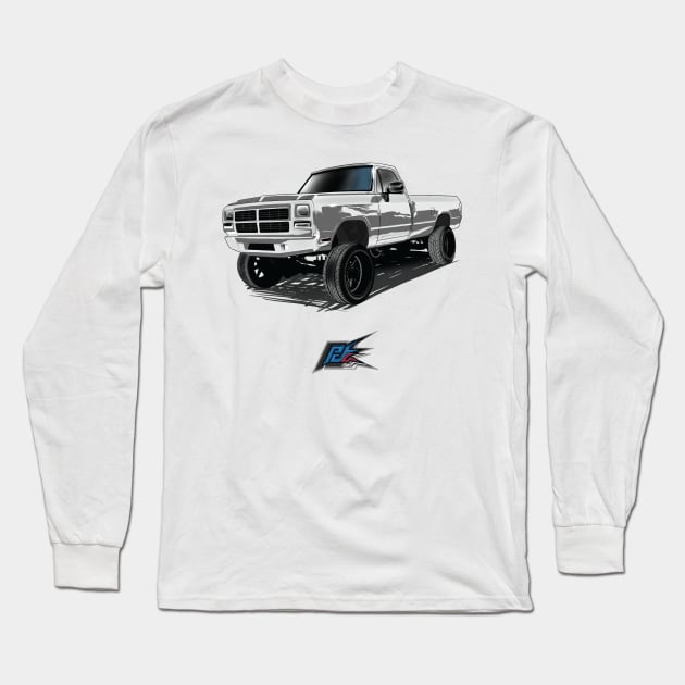 dodge first gen truck white Long Sleeve T-Shirt by naquash